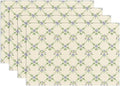 Floral Placemats Set of 4, Greenery Table Mat for Home Kitchen, Restaurants, Outdoor Linen Washable Place Mats 12x18 inch Party Event Dining Decoration-02