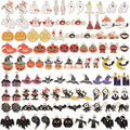100Pcs 50 Pairs Halloween Charms for Jewelry Making and Bracelets, Gold Enamel Jewelry Pendants for Halloween Earring Bracelet Necklace Craft Making