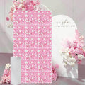 Pink Floral Wall Backdrop: 3D Silk Flower Panel 3.75ft x 7.5ft Artificial Hydrangea for Wedding Party Birthday Decoration (18 Pcs 15 x 15 Inch)