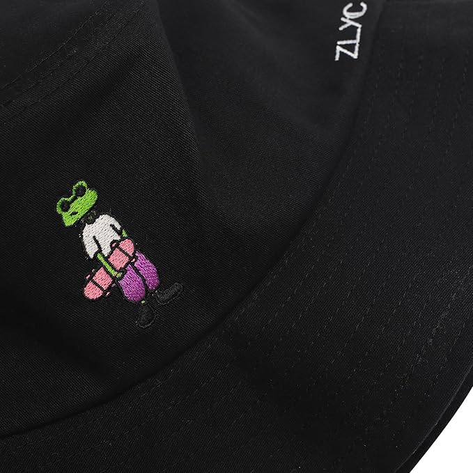 ZLYC Unisex Fashion Embroidered Bucket Hat Summer Fisherman Cap for Men Women