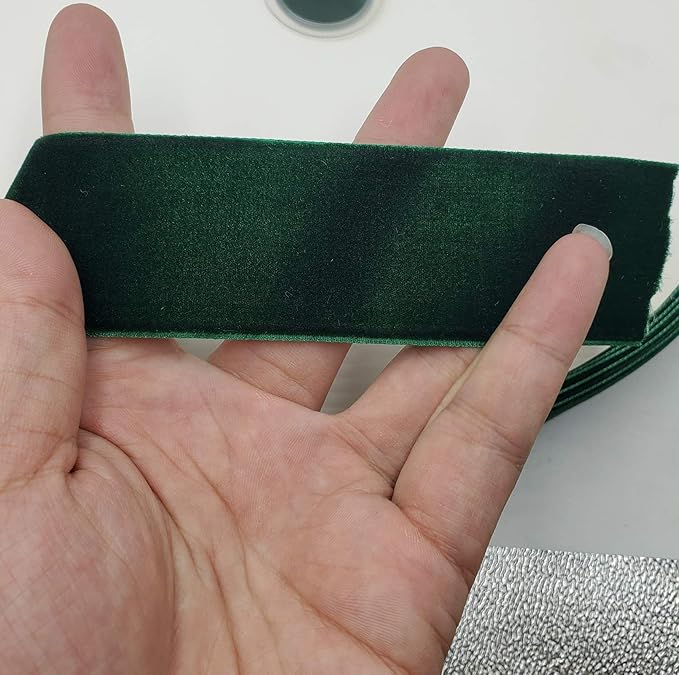 10 Yards Velvet Ribbon Spool(Dark Green, 1 1/2")