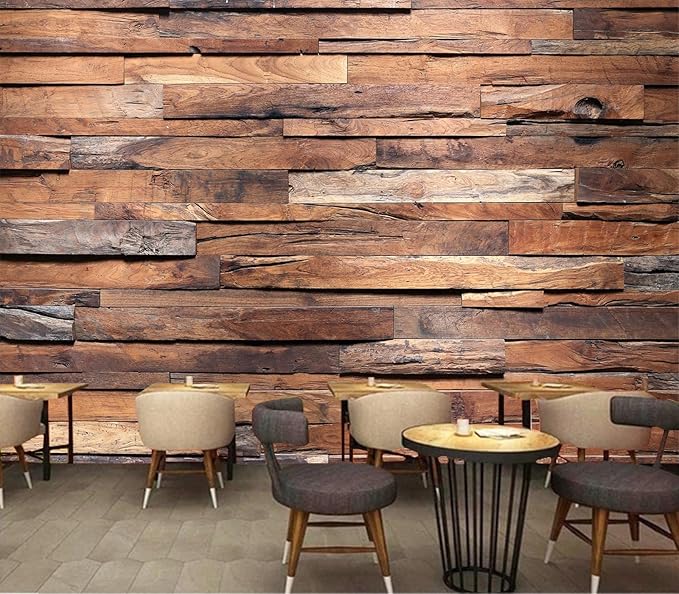 Cliouar-Timber Wood Wall Texture Background Mural Wallpaper Peel and Stick 137" x 102"