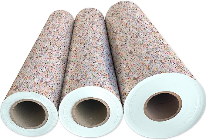 Jillson Roberts Bulk Gift Wrap, Everyday Gift Wrapping Supplies, Delicate Floral Full Ream 833 feet x 30 inches