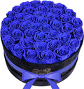 40 Pieces Preserved Roses in Suede Box, Flowers for Mothers Day, Preserved Flowers Gift for Women, Royal Blue