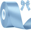 Fullive 1 1/2 Inch Sky Blue Ribbons, 30 Yards Ribbon for Gift Wrapping, Polyester Satin Ribbons for Crafts for Birthday Graduate Christmas Decorations DIY Bows Wrapping Bouquet Floral Arrangements