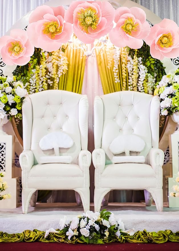 Paper Flowers Decorations for Wall - Flower Wall Decorations - Large Flowers Decorations for Wedding Wall Room Decoration Bridal Shower Baby Shower (6, Pink)