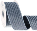 Ribbli Glossy Dusty Blue Velvet Wired Ribbon 2.5 Inch Striped Velvet Christmas Ribbon for Gift Wrapping Christmas Tree Decoration Crafts Wreaths Supplies-Continuous 10 Yards