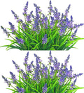 QIANYUN Fake Flowers Lavender Small Wild Flower Daisy 6 Bundles Faux Plastic Purple Flowers for Home Wedding Kitchen Garden Table Centerpieces Indoor Outdoor Decor (Purple Lavender)