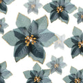 WILLBOND 24 Pcs 3 Size Poinsettia Flower Artificial Christmas Decor Glitter Poinsettia Christmas Ornaments Faux Flowers for Xmas Tree Outdoor(3.2/4/6 Inches,Black Green)