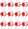 MECCANIXITY 12Pcs Wrist Corsage Artificial Flower Bracelets Rose Wrist Bride Groom Decorative for Wedding Ceremony Prom Party Anniversary Red