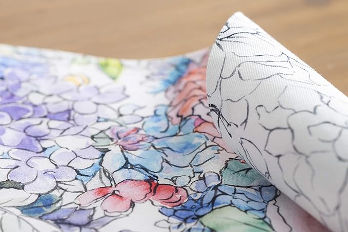 Maison d' Hermine Placemats Set of 4 100% Cotton Washable Cloth Place Mats, Reusable Table Mats for Kitchen Dining Decoration, Party, Wedding, Restaurant Spring/Summer (Floral Love, 13" x 19")
