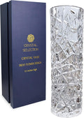 CS Crystal Vase 15-inch high, Frost Flower Design, for Flowers & Decor. Lovely Nice Shiny Piece. Perfect as a Gift, Suitable for All Occasions.