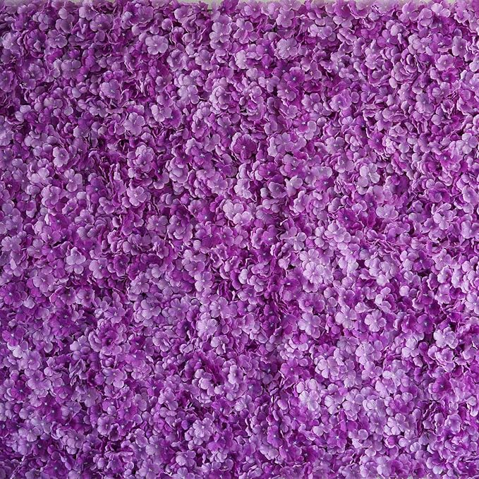 Efavormart 4 PCS Purple Silk Hydrangea Flower Mat Wall Wedding Event Decor for DIY Centerpiece Arrangement Party Decorations