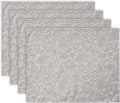 HEAVYWOOD Boho Placemats Set of 4 Cloth Floral Place Mats Paisley Botanical Table Mats for Kitchen Dinning Farmhouse Rustic Washable Tablemats 14x18 Inch (Greyish, 4)