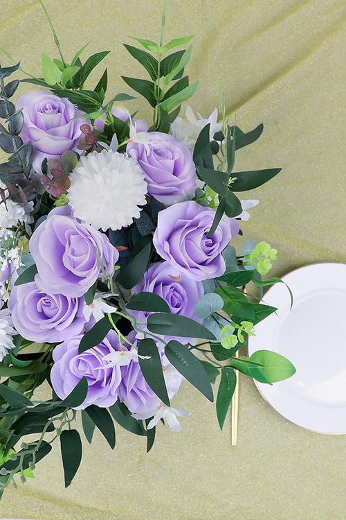 12pcs Lavender Roses Artificial Flowers Lliac Roses Purple Roses Fake Roses Flowers with Long Stems Silk Flowers for Wedding Bouquet Centerpices Decorations Party Bridal Baby Shower