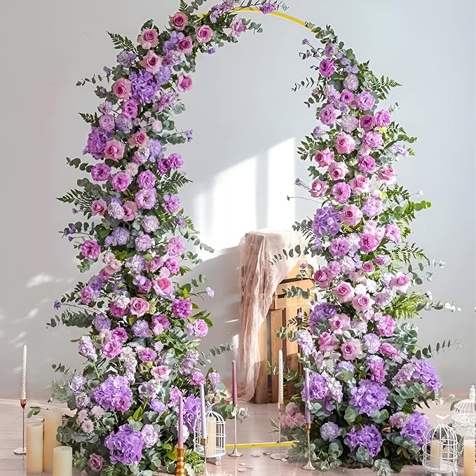 Fomcet 7.2x4FT Metal Arch Backdrop Stand Gold Wedding Arched Frame for Ceremony Birthday Party Graduation Bridal Baby Shower Anniversary Background Decoration