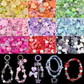 Assorted Acrylic Beads, 390-450PCS 9 Mixed Colors Cute Beads for Bracelet Making, GummyBear Bow Flower Kawaii Charms for Jewelry Making DIY Necklace Keychain Phone Charm Christmas Gift