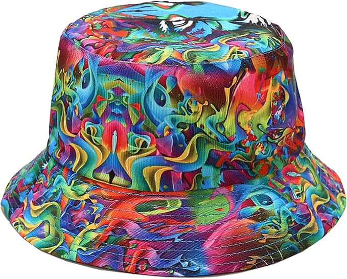 Mashiaoyi Unisex Print Double-Side-Wear Reversible Bucket Hat