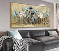 VEAEE Flowers Canvas Wall Art - Floral Canvas Pictures, Living Room Wall Decor, Wildflowers Botanical Canvas Prints Painting Abstract Artwork Bedroom Office Kitchen Home Decoration 29"x58"