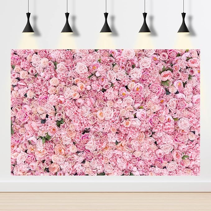 Roses Flowers Backdrop Valentine's Day Pink Rose Photography Background Floral Red Rose Backdrop for Birthday Wedding Baby Shower Anniversary for Various Floral Roses Backdrops Adults Props 7x5ft