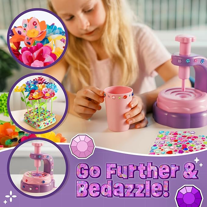 Flower Bouquet Making Kit Toy for Kids - 5 Year Old Girl Gift, Toys for 7 Year Old Girls Gifts, Arts and Crafts for Girls Ages 4 5 6 7 8 8-12 + Christmas Gift Ideas - 6 Year Old Girl Gifts Birthday
