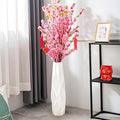 Floor Vase, GDSZJLJ 17.7 Inches Tall Ceramic White Large Decorative Vases for Modern Home Decor, Living Room, Minimalist Style Flower Vase for Pampas Grass, Flowers, Twigs, Office, Bedroom Décor
