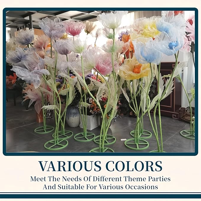 Giant Flower for Decoration, 70.87 inch Handmade Adjustable Artificial Organza Floral Decor for Wedding Birthday Baby Shower Christmas Party Backdrop Home Office Hotel Shop Window Display Props