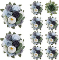 BLOSMON Artificial Flowers Ball Wedding Centerpieces 10 Pcs Dusty Blue Rose Artificial Flower Center Pieces Decoration for Table Silk Kissing Ball Floral Bouquet Arrangements Home Party DIY Decor