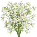 Artificial Flowers 8PCS Silk Flowers with Long Stems, Fake Flowers Bulk Fake Babys Breath, White Flowers for Tall Vase Outdoor Garden Wedding Party Home Table Centerpiece Winter