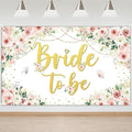 Mocsicka Bridal Shower Backdrop Pink Floral Bride to Be Banner Pink Engagement Bachelorette Party Decorations Photo Booth Props