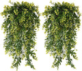 PASYOU Artificial Hanging Plants, Fake Vines Plastic Leaves Ivy Faux Greenery UV Resistant Plant for Indoor Outdoor Garden Office Decor Christmas Wedding Party Baskets DIY Decoration Yellow 4 Pack