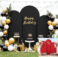 Black and Red Arch Backdrop Cover 8FT 7.2FT 6.6FT Arch Covers Stretchy Backdrop Set of 3, Wedding Arch Cover Spandex Fitted Double-Color Fabric Arch Covers for Party Baby Shower Birthday Decoration