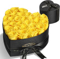 27 Preserved Flowers Rose Birthday Gifts for Women Her Mom Wife Girlfriend Grandma on Valentines Mothers Day Christmas Anniversary Romantic(Yellow)
