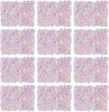 12 Pcs Artificial Flower Wall Panel 3D Silk Fabric Floral Backdrop Flower Wall Decor for Wedding Party Event Photo Stage (Light Pink Hydrangea Rose)