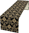 Gold Damask Table Runner,Gothic Antique Victorian Floral Boho Table Runner for Home Kitchen Table Dining Garden Farmhouse Wedding Party Decor 13x60 Inch