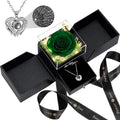FIACO Gifts for Women Preserved Real Roses with I Love You Necklace Fresh Forever Flowers Birthday Gifts for Mom Grandma Wife Girlfriend on Anniversary Christmas Valentines Romantic Gift
