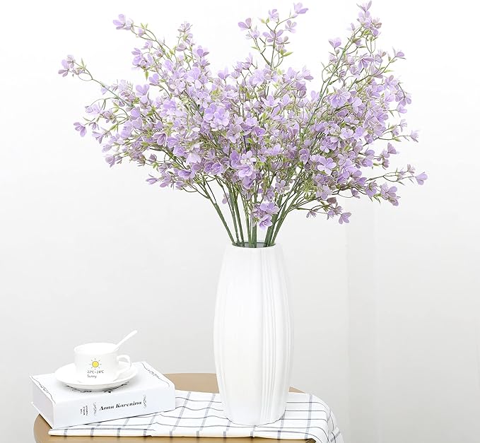 Grand Verde 29” Forget-Me-Not Artificial Flowers Faux Bouquet Long Stems for Tall Vase, DIY Crafts Home Decoration, Bulk 5pcs (Purple)