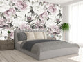 Cliouar-Vintage Purple Pink Rose Bedroom Living Room Decor Wallpaper Mural Bedroom Living Room Decor 103" x 69"(Not Self-Adhesive)