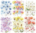 Dandelion Floral PET Stickers Set, 60PCS Holographic Botanical Flower Stickers for Scrapbooking, Journaling, DIY Crafts, and Art Supplies