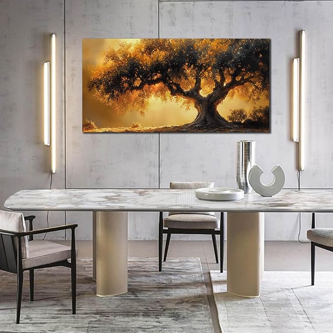 Tree Art Wall Decor for Living Room - Natural Landscape Canvas Wall Art for Office - Tree Art Work for Bedroom Walls Size 29" x 59"