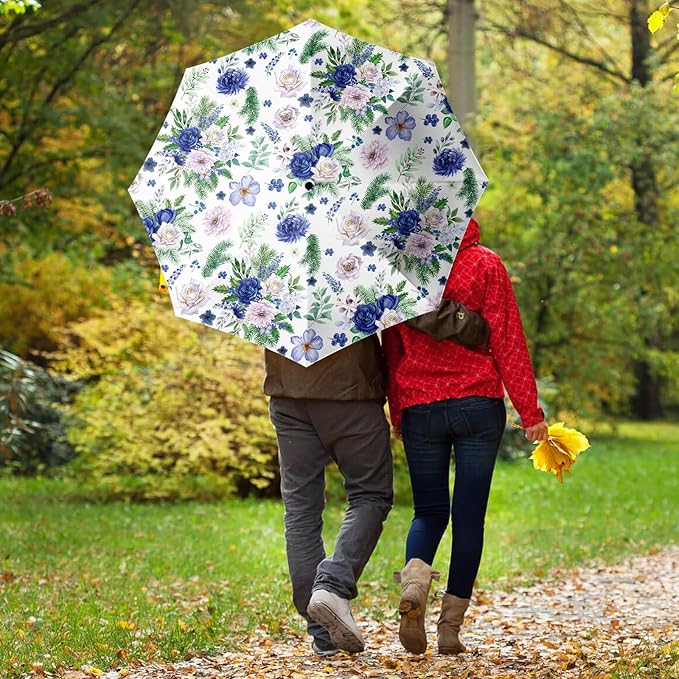 Small Compact Travel Automatic Folding Umbrella for Women, Portable Lightweight, Rain, Wind, UV Sun Shade