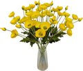 ATFL Yellow Poppy Flowers Artificial for Wedding Decorations,12 Pcs Fake Faux Silk Poppies Bulk for Home Decor Table Centerpieces Floral Arrangement(23.5‘’, Yellow)