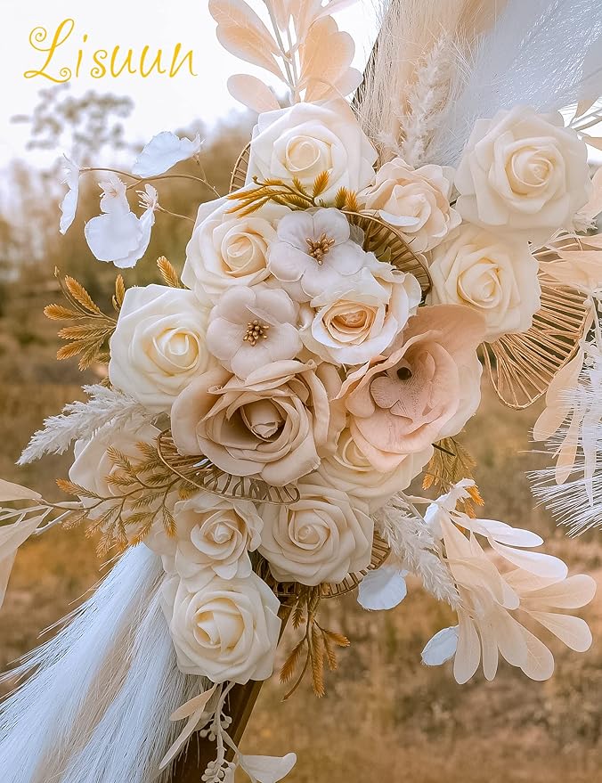 Wedding Arch Flowers, Artificial Flowers for Decoration, Large Flower Swag for Boho Styles Wedding Ceremony Floral Decor - Pack of 2