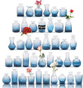 Glass Bud Vases Set of 40 PCS, Small Flower Vases for Wedding Centerpiece Table Decoration, Vintage Vase in Bulk for Flower Arrangements, Mini Vase for Birthday Party, Festival Home Decor, Blue