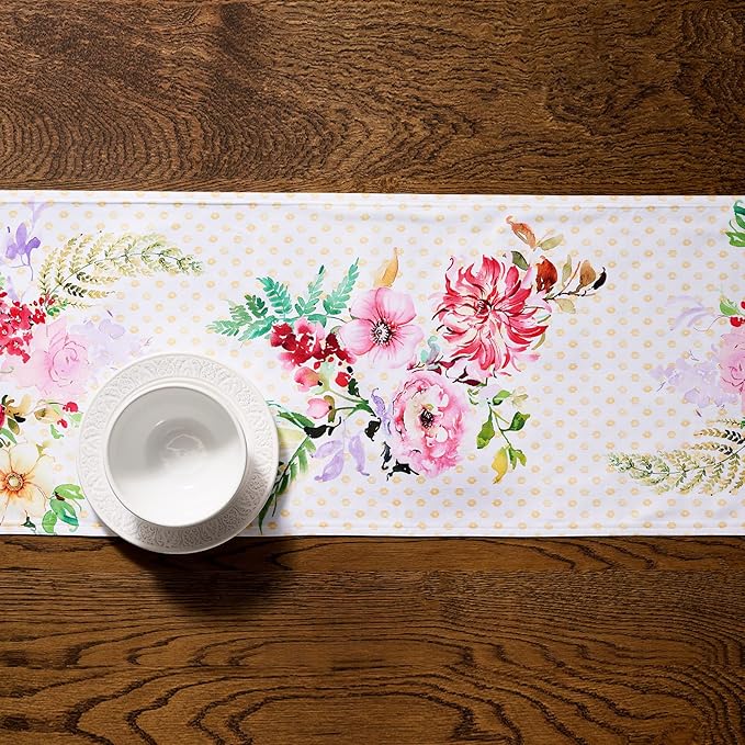 Maison d' Hermine Tablerunners 100% Combed Cotton Premium Table Runner Decorative Table Cover for Home, Kitchen, Dining, Parties & Camping, Summer Joy, Double Layer - (14.5"x108")