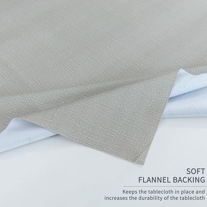 Rectangle Table Cloth,100% Waterproof Tablecloth Oil Proof Spill Proof Vinyl Table Cloth, Wipe Clean Plastic Table Cover for Dining, Camping, Indoor and Outdoor 54" x 102",Grey