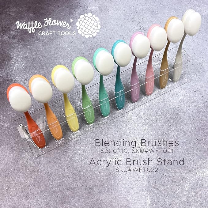Waffle Flower Blending Brushes WFT021 - Not All Brushes are Created Equal. Waffle Flower Brings You This Set of 10 Blending Brushes for The Best Craft Experience.
