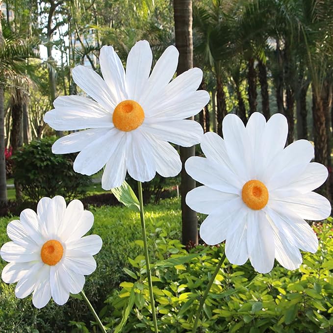 Large Daisy Flowers Artificial 5.9 Ft Giant Paper Flowers Decoration Big Flowers Decor for Birthday Party Garden Office Home Wedding Graduation Shop Window Display(White)