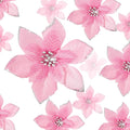 WILLBOND 24 Pcs 3 Size Poinsettia Flower Artificial Christmas Decor Glitter Poinsettia Christmas Ornaments Faux Flowers for Xmas Tree Outdoor(4/6/7.9 Inches,Pink)
