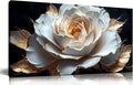 Large White Flower Canvas Wall Art for Living Room Bedroom Home Office Black and White Flower Picture Modern Canvas Prints Framed Wall Decor Artwork Size 20x40